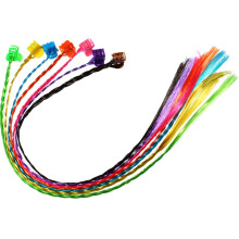 Bememo 21 stuks gekleurde vlechten haarextensions met clipsluitingen regenboog gevlochten haarextensies voor kinderen haaraccessoires voor kinderen p