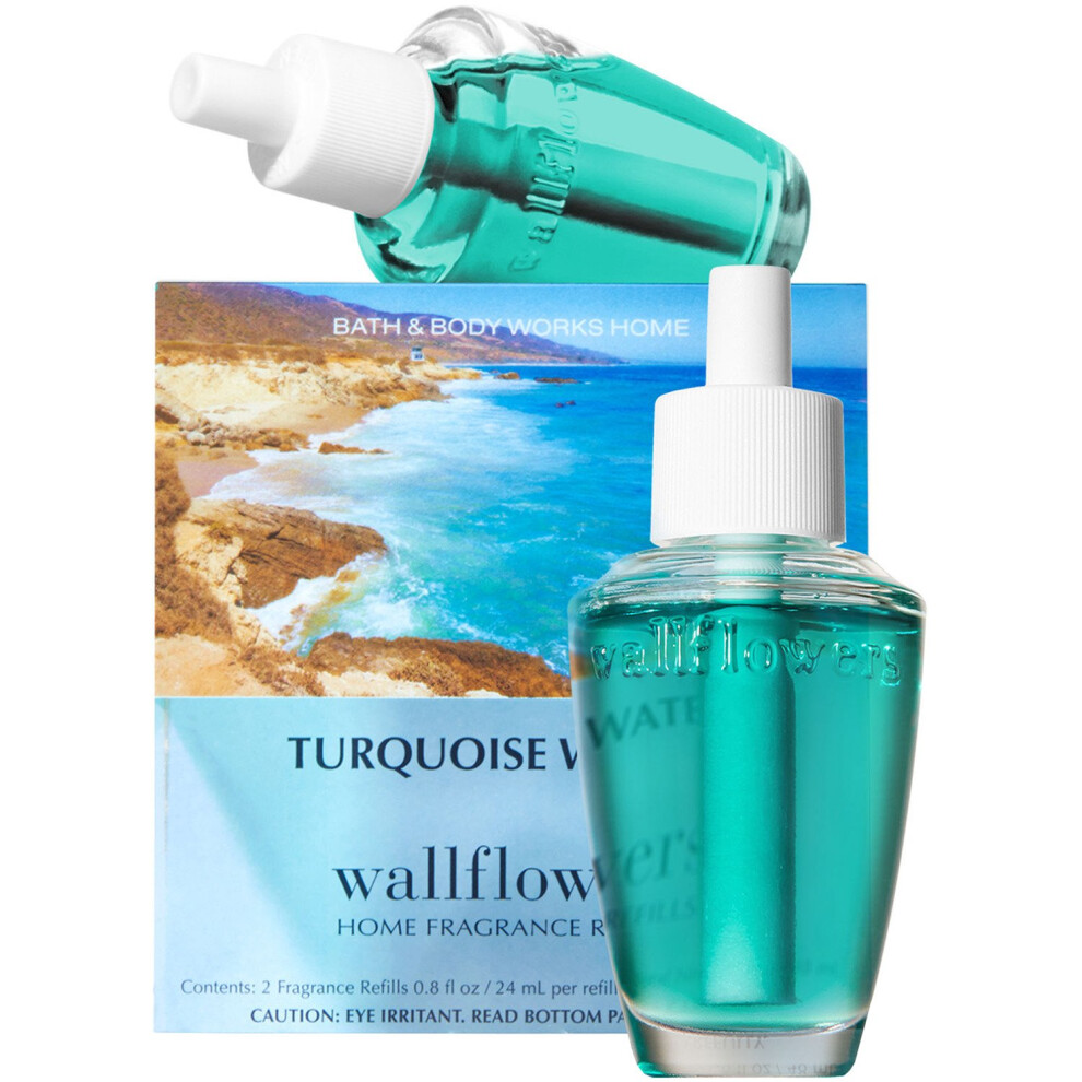 Bath & Body Works Turquoise Waters Scented Wallflowers Home Fragrance Refills One Box Of 2 Refill Bulbs