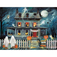 Bits and Pieces - Puzzle 300 pièces pour adultes - Entrez si vous l'osez - Maison hantée Halloween
