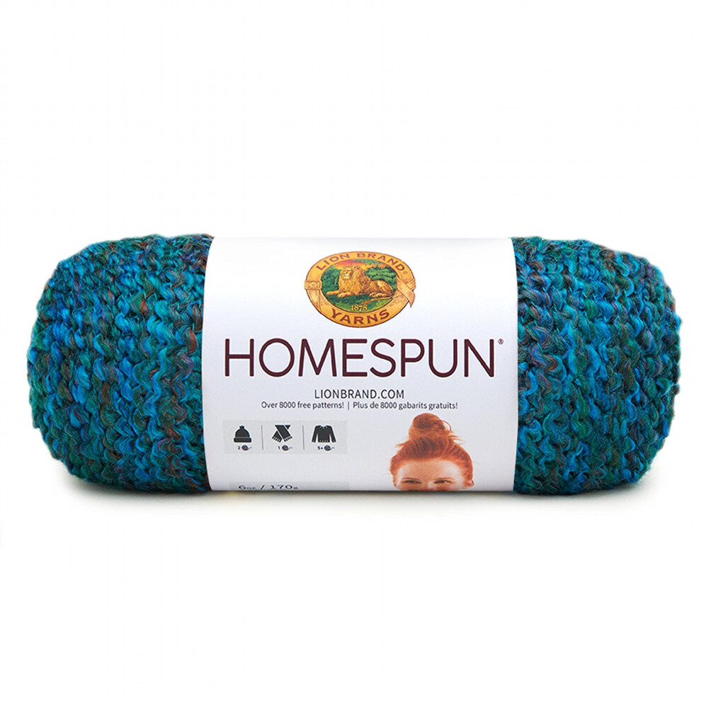 (1 Skein) Lion Brand Yarn Homespun Bulky Yarn  Lagoon