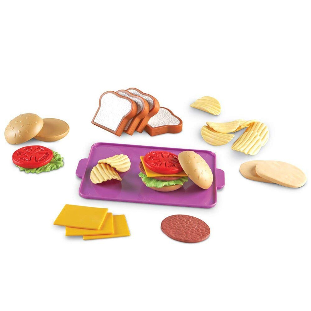 Learning Resources New Sprouts Super Sandwich Set - 29 Pieces  Ages 18+ months Pretend Play Toys  Play Food Set  Toddler Outdoor Toys  Pretend Picnic