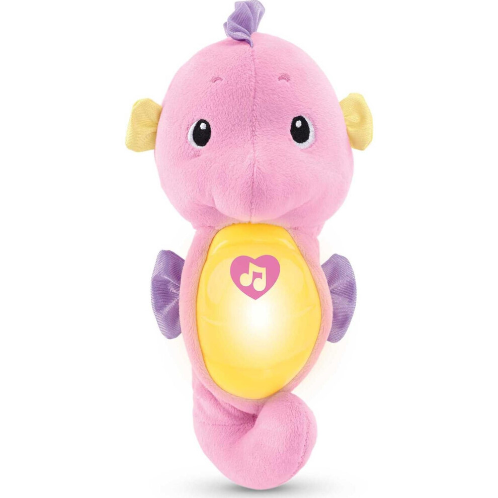 Fisher-Price Musical Baby Toy  Soothe & Glow Seahorse  Plush Sound Machine with Lights & Volume Control for Newborns  Pink