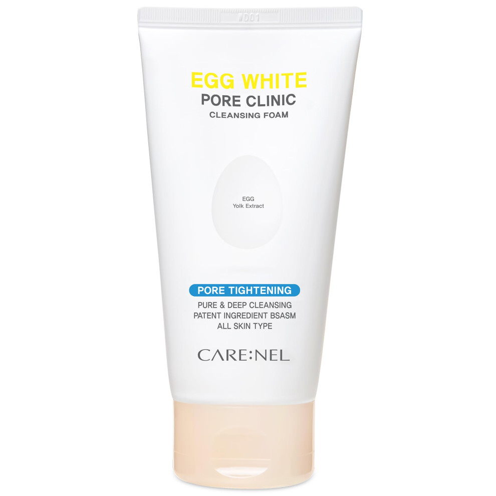Korean Face Wash Foaming Facial Cleanser - Egg White Pore Clinic - K Beauty Skin Care Clean & Clear wipes Oil Moisturizer - Acne Cleaning Treatment fo
