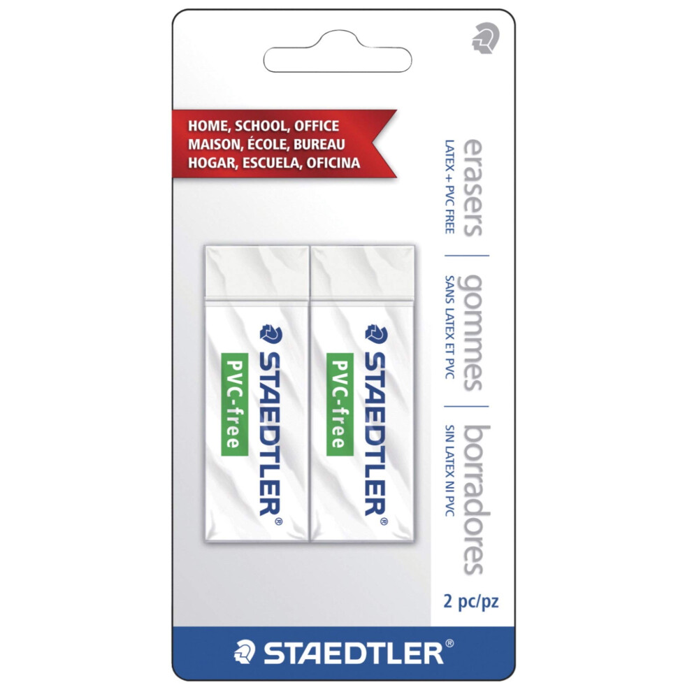 Staedtler PVC Free Eraser  2-Each (525B20BK2) Green