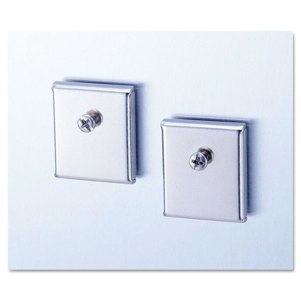 Universal Cubicle Accessory Mounting Magnets  Silver  Set of 2 (UNV08172)