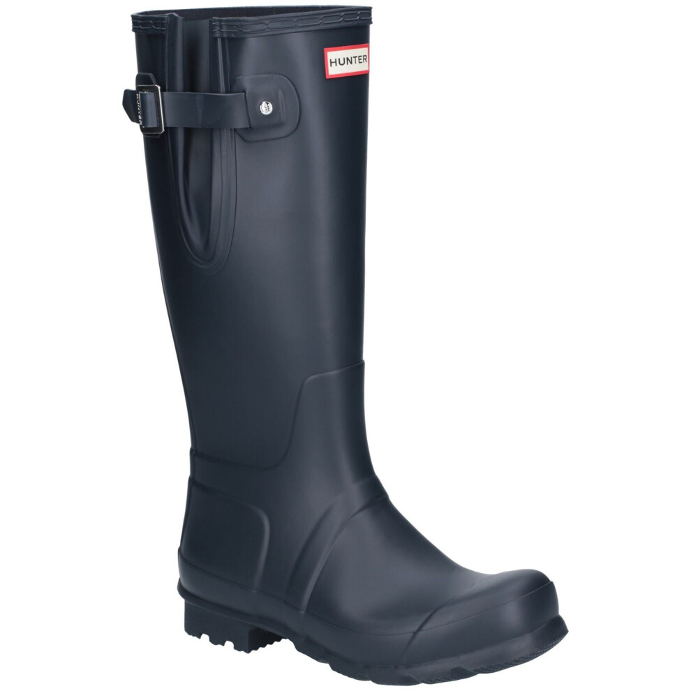 (Blue, 12 (Adults')) Hunter Original Side Adjustable Rubber Men's Navy Wellington Boots