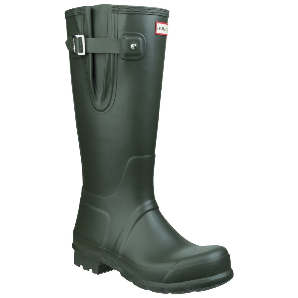 (Green, 10 (Adults')) Hunter Original Side Adjustable Rubber Men's Dark Olive Wellington Boots