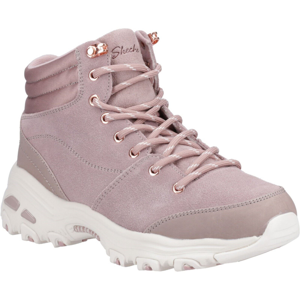 (Pink, 4 (Adults')) Skechers D'Lites Leather Women's Blush Pink Boots
