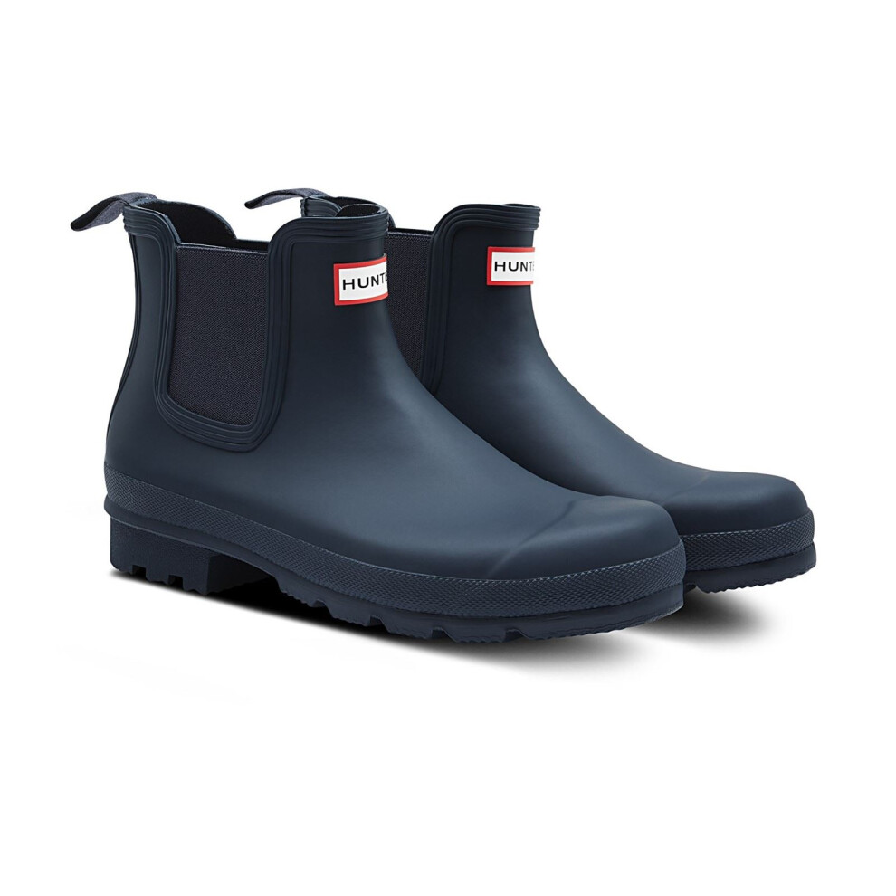 Hunter (, 12 (Adults')) Original Chelsea Rubber Men's Navy Wellington Boots Blue