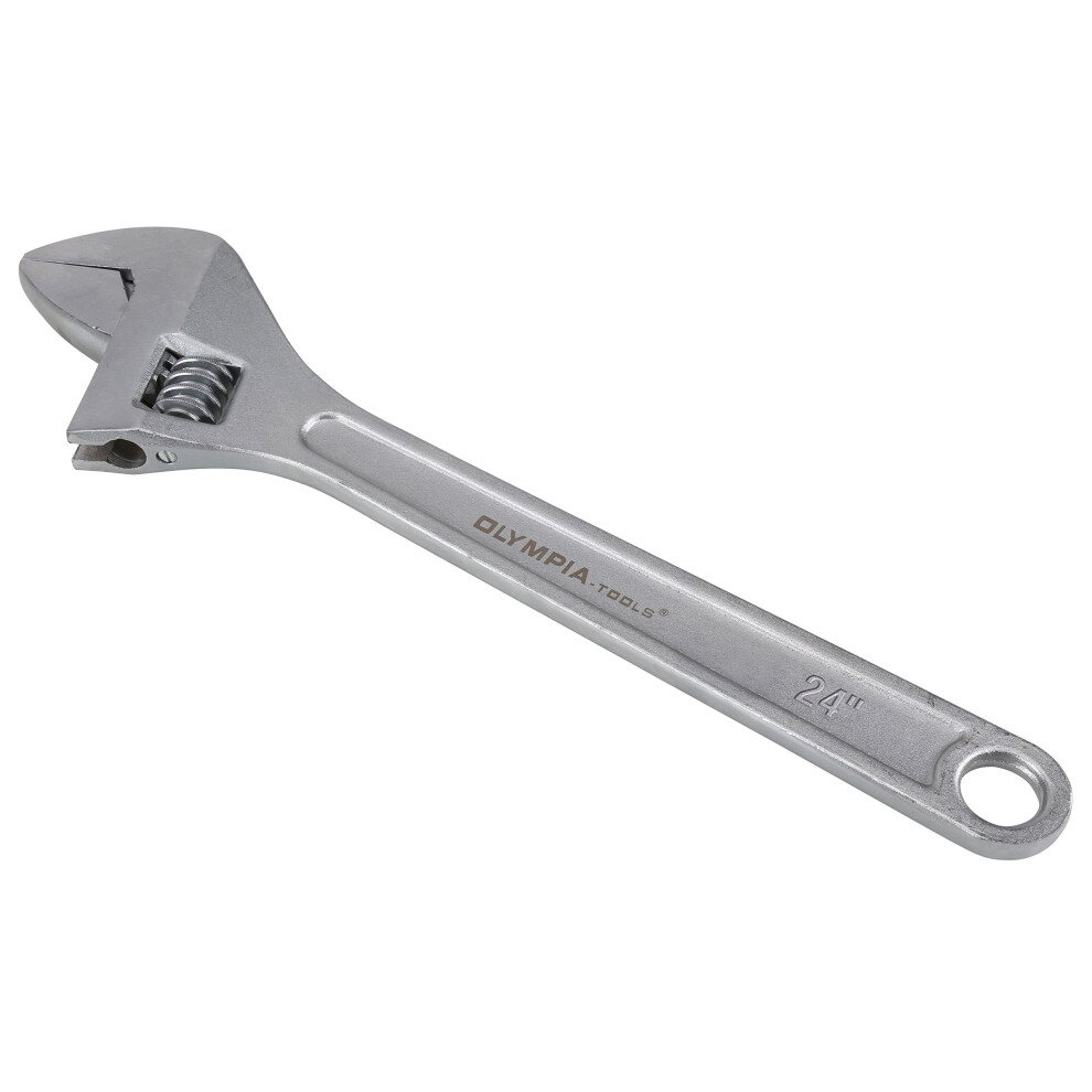 Olympia Tools 24"" Adjustable Wrench  Heavy Duty Drop Forged Steel  Chrome Plated  Precision Machined Jaws  Rust Resistant