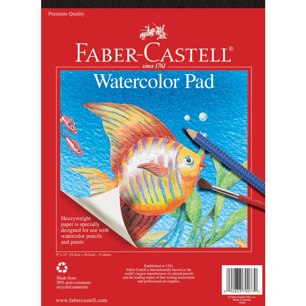 Faber-Castell Watercolor Paper Pad - 15 Sheets (9 x 12 inches)