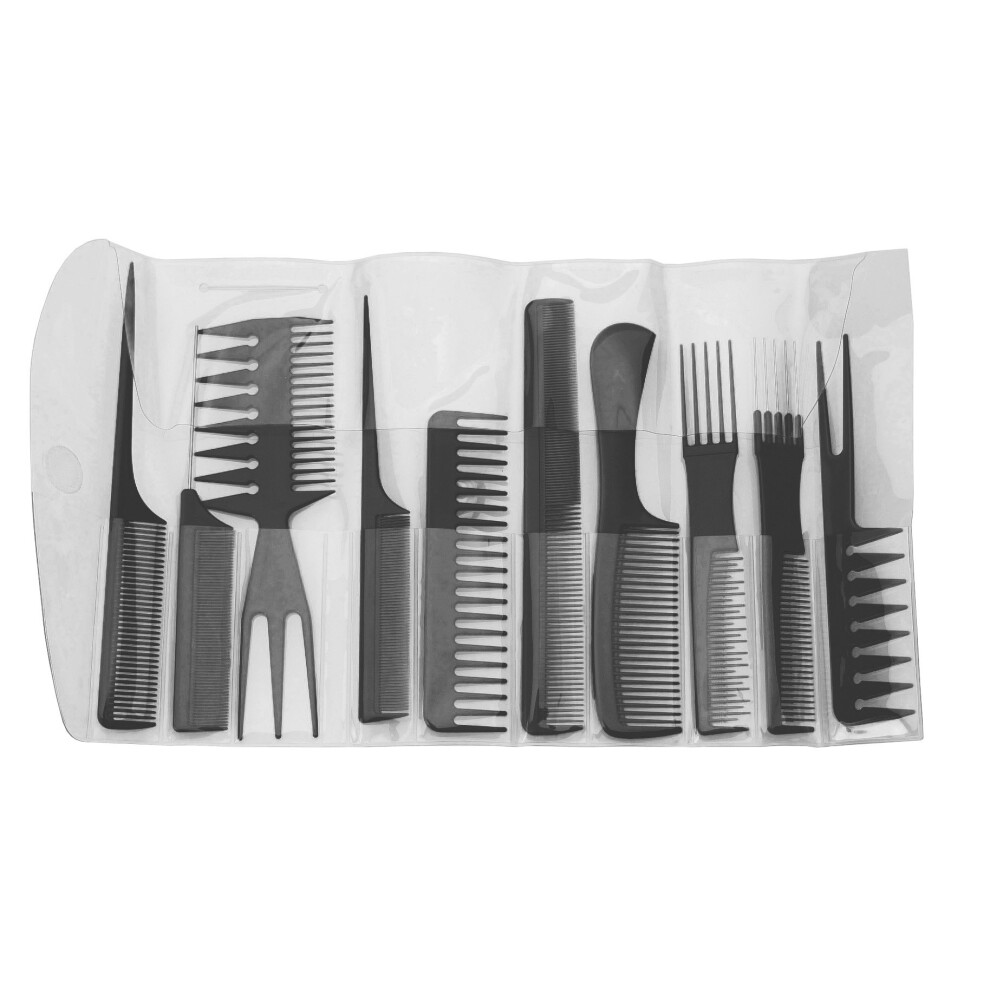 Diane D7901 Assorted Comb Kit - 10 Pc Set (Black)