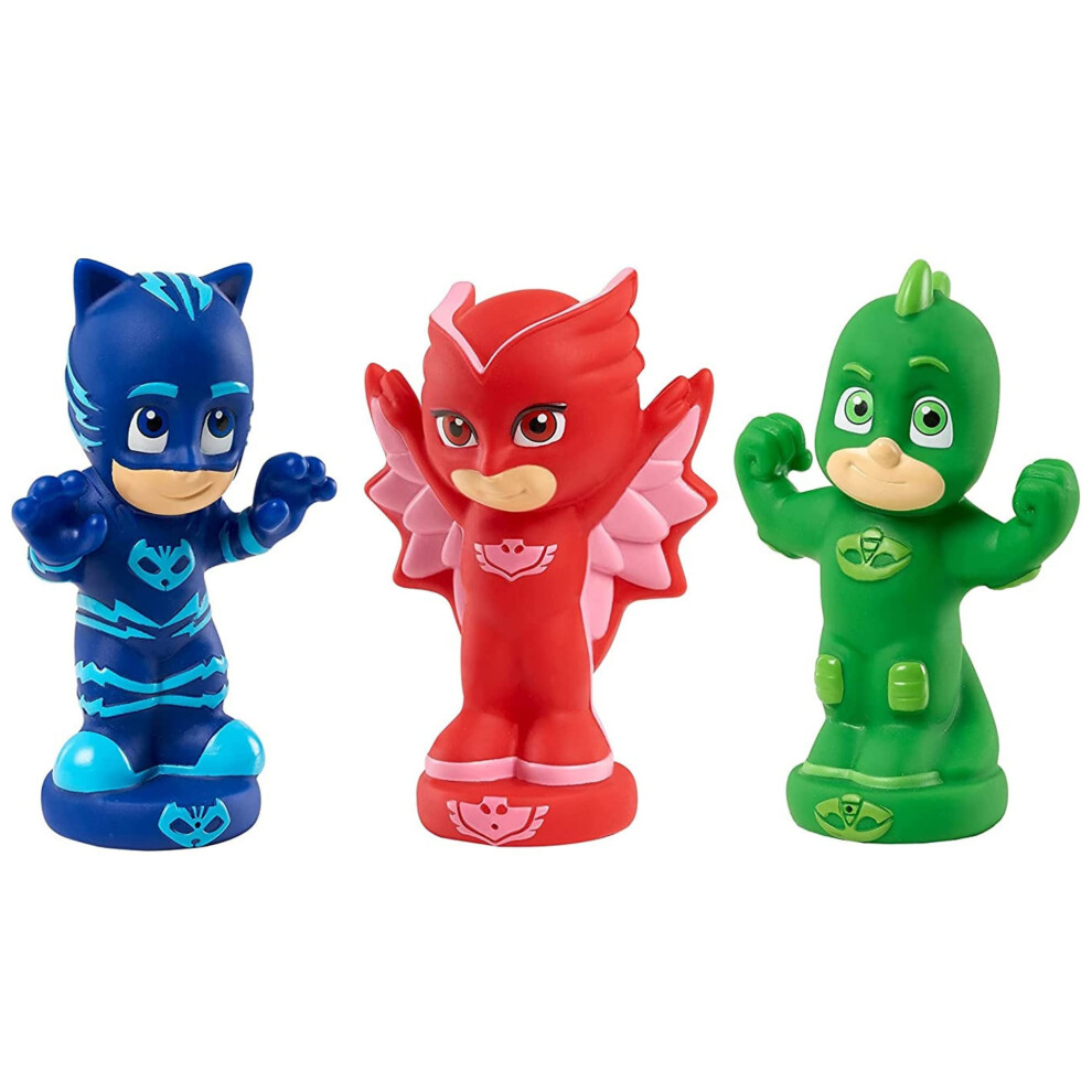 PJ Masks Bath Toy Set  Includes Catboy  Gekko  and Owlette Water Toys for Kids  Kids Toys for Ages 3 Up by Just Play