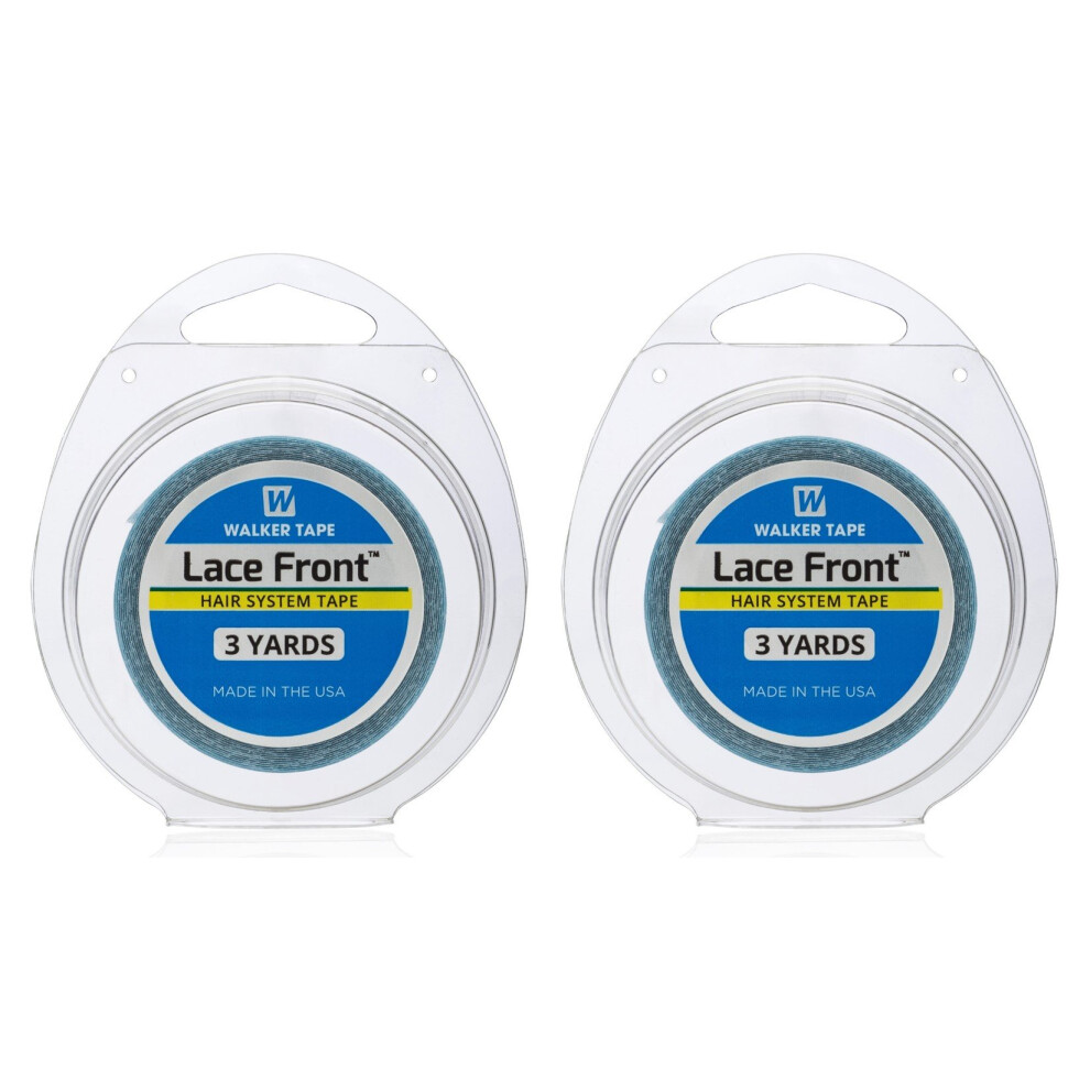 Walker Tape Unisex Blue Tape Roll Lace Front 1/2"" X 3 Yards (Pack Of 2) - Authentic Wkr-Lf-S1-2Pk
