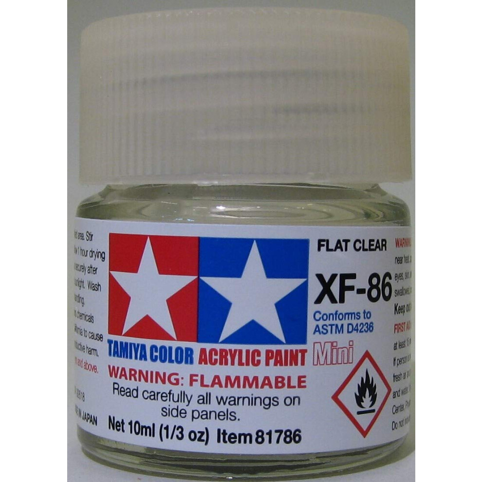 Tamiya Acrylic Mini XF86 Flat Clear 10ml Bottle