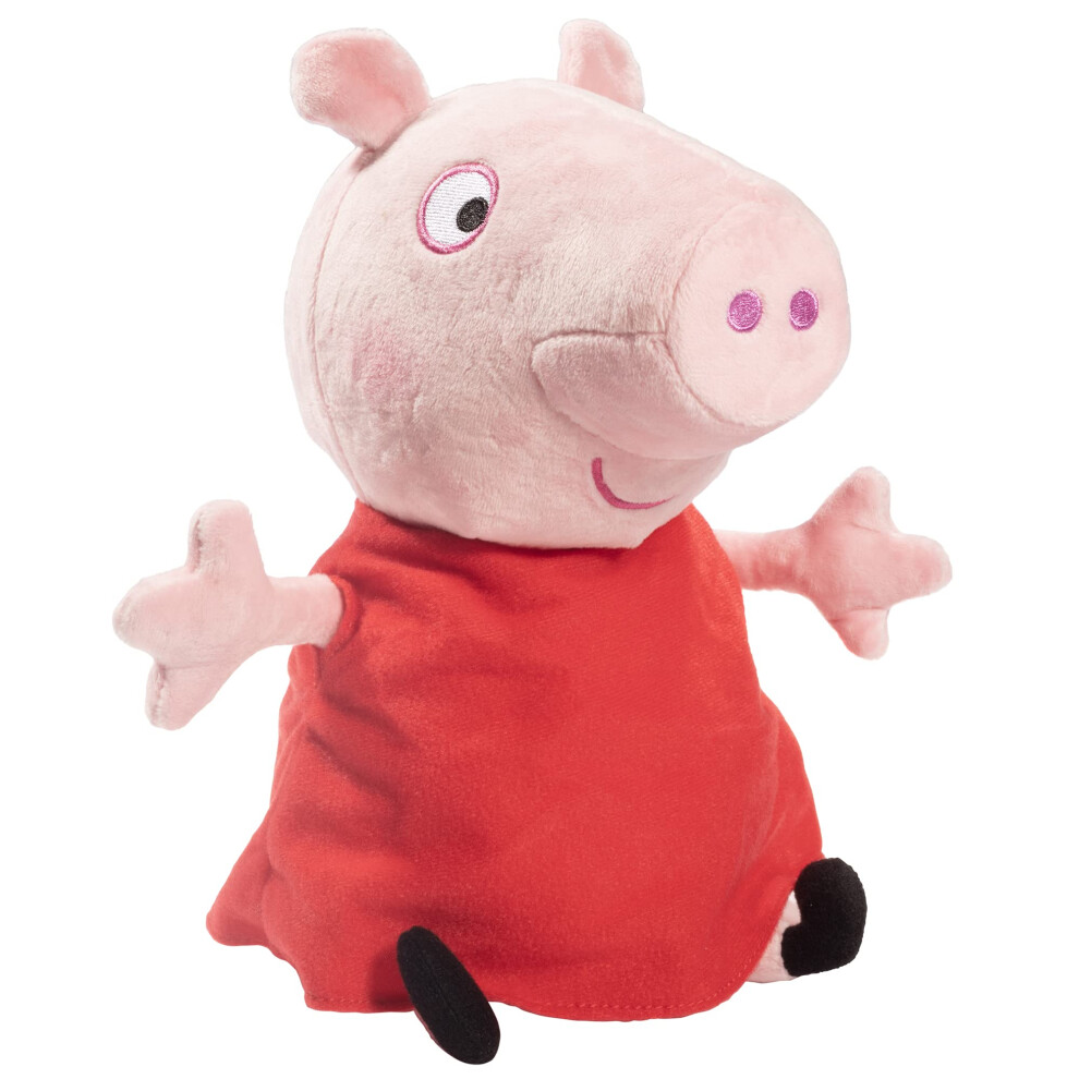 Peppa Pig Hug N' Oink Plush Stuffed Animal Toy  Large 12"" - Press Peppa's Belly to Hear Her Talk  Giggle & Oink - Ages 18+ Months