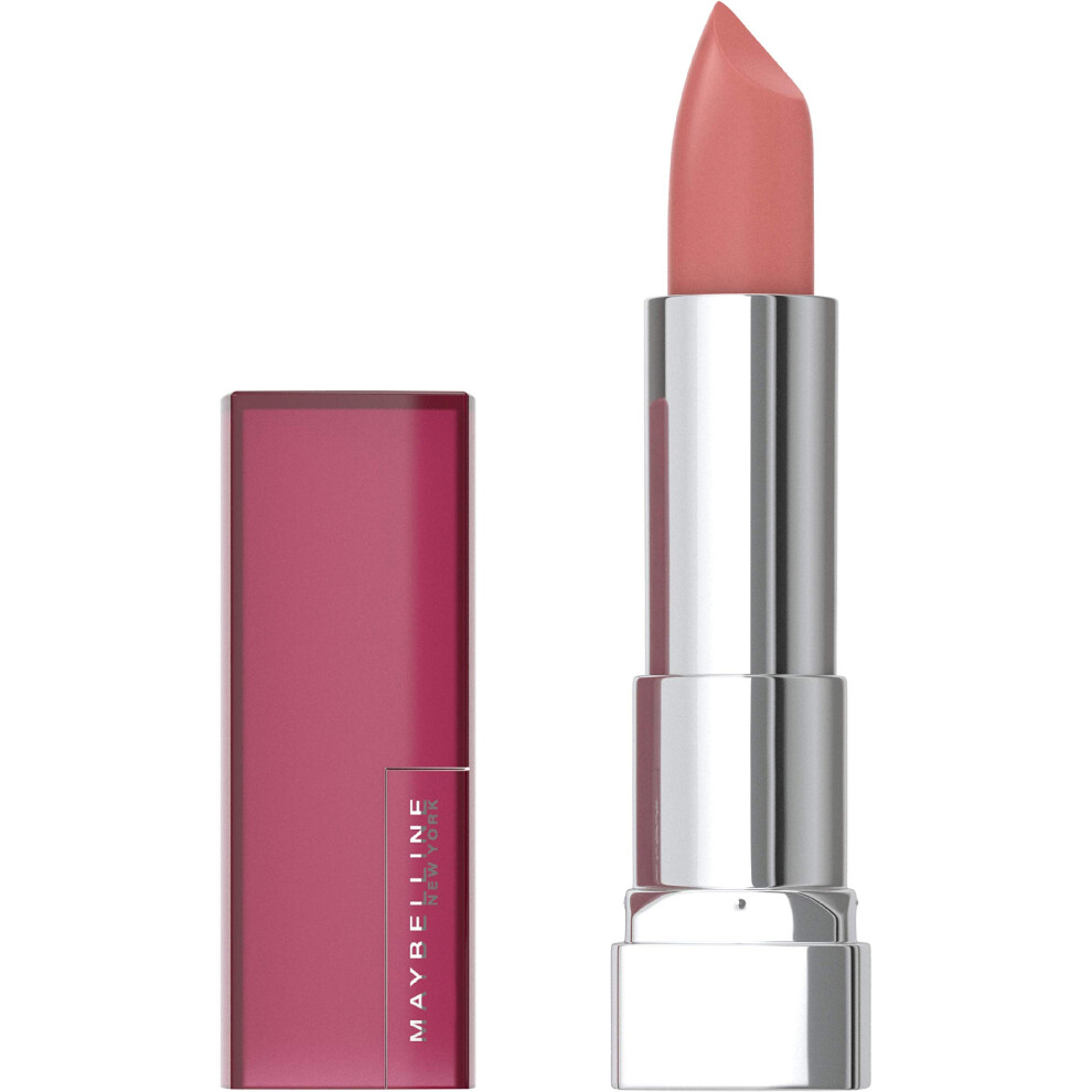 Maybelline Color Sensational Lipstick  Lip Makeup  Matte Finish  Hydrating Lipstick  Nude  Pink  Red  Plum Lip Color  Honey Pink  0.15 oz; (Packaging