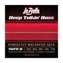 La Bella 760FS-B Deep Talkin 'Bass stal nierdzewna plaska rana standardowe gitarowe sznurki gitarowe