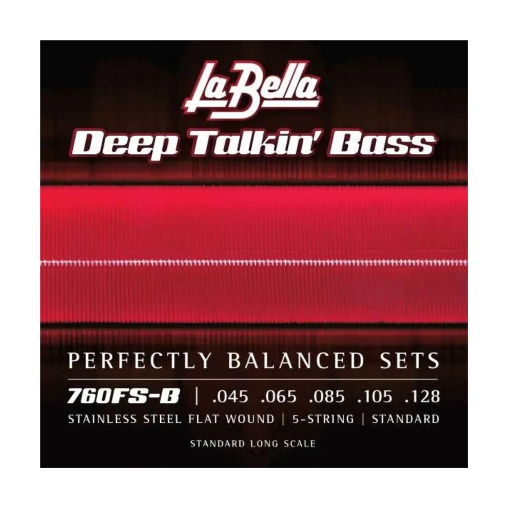 La Bella 760FS-B Deep Talkin' Bass Stainless Steel Flat Wound Standard Bass Guitar Strings