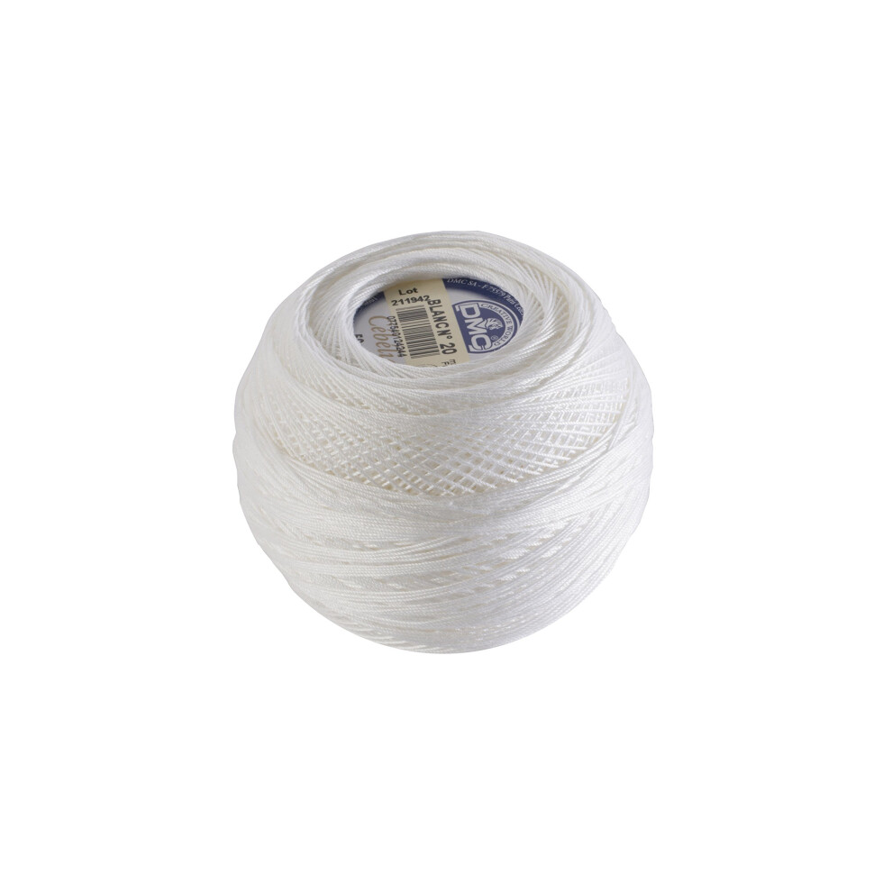 DMC 167G 20-Blanc Cebelia Crochet Cotton  White  405-Yard  Size 20