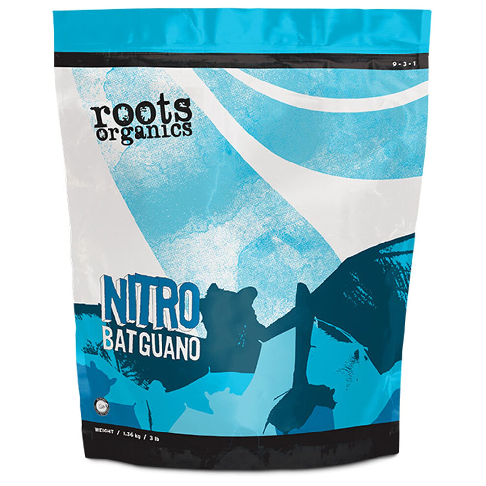 Roots Organic RONB9 Nitro Rich Natural 9/3/1 NPK Bat Guano Soil Amendment for Gardening  Greenhouses  and Hydroponics  9 Pounds