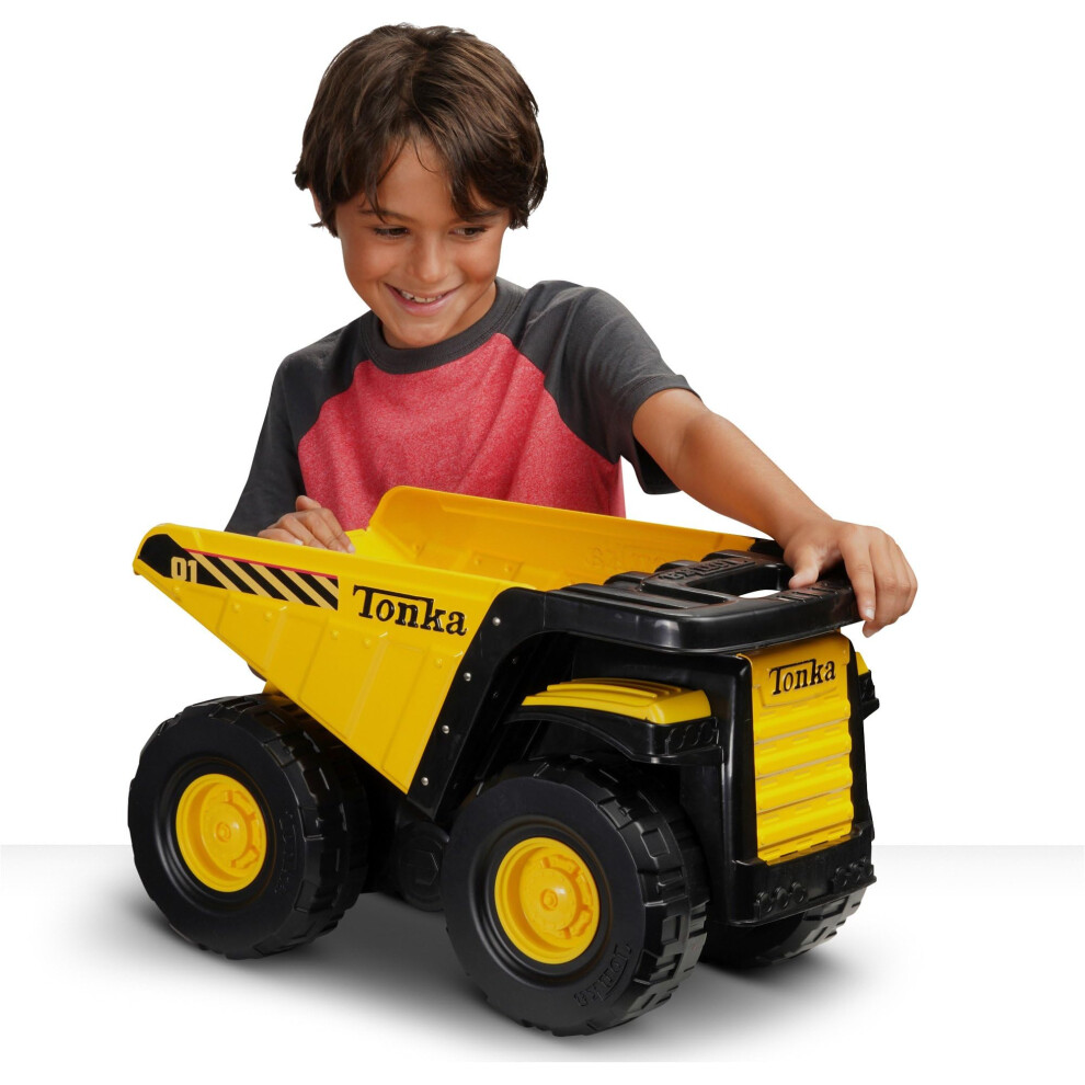 Tonka Toughest Mighty Dump Truck  Yellow  (L x W x H) 12.00 x 19.00 x 10.75 Inches