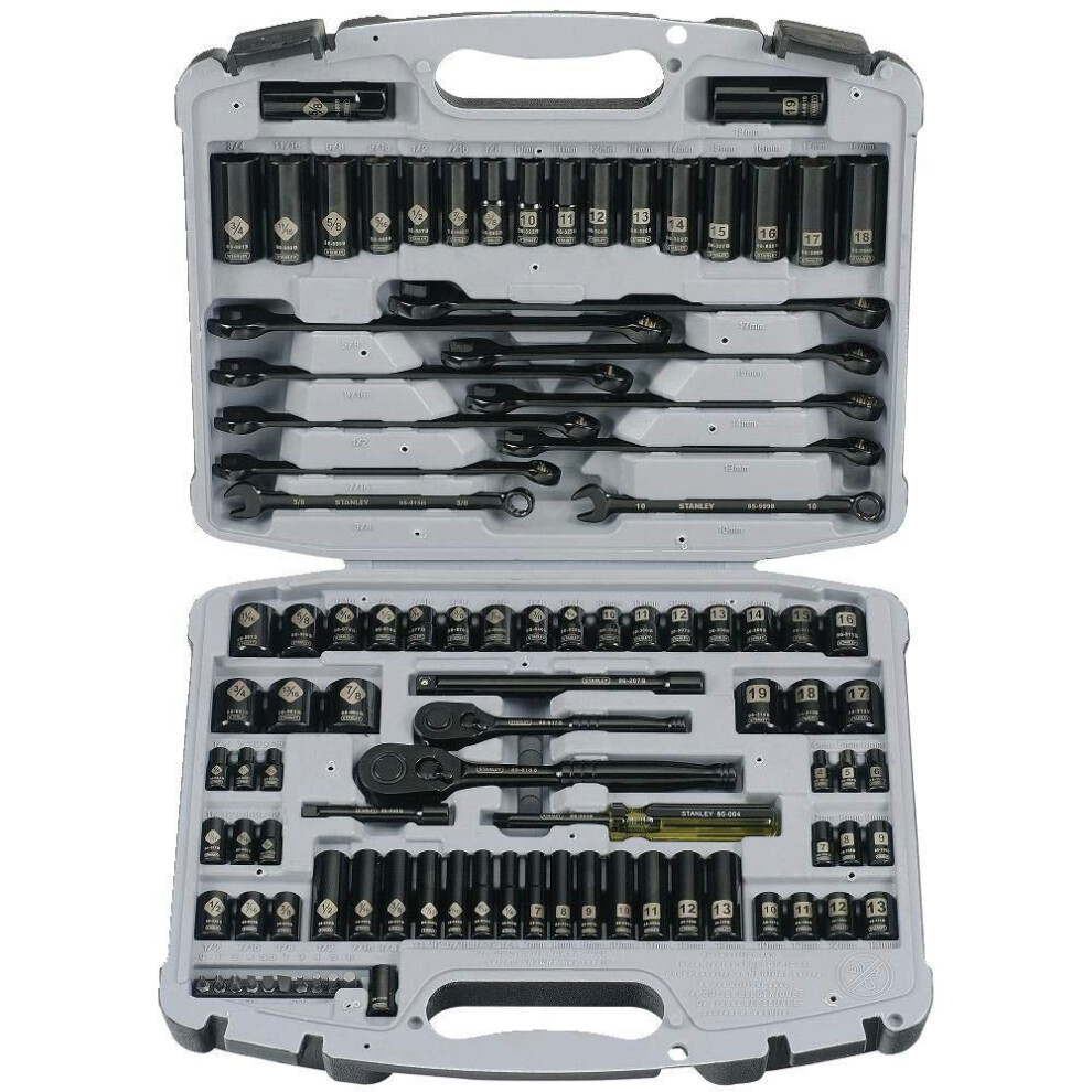 STANLEY Drive Socket Set  Black Chrome  Laser Etched  99-Piece (92-839)