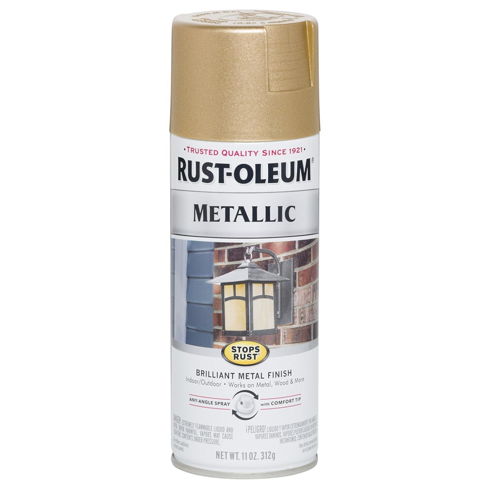 Rust-Oleum 286524 Stops Rust Metallic Spray Paint  Warm Gold 11 Ounce (Pack of 1)