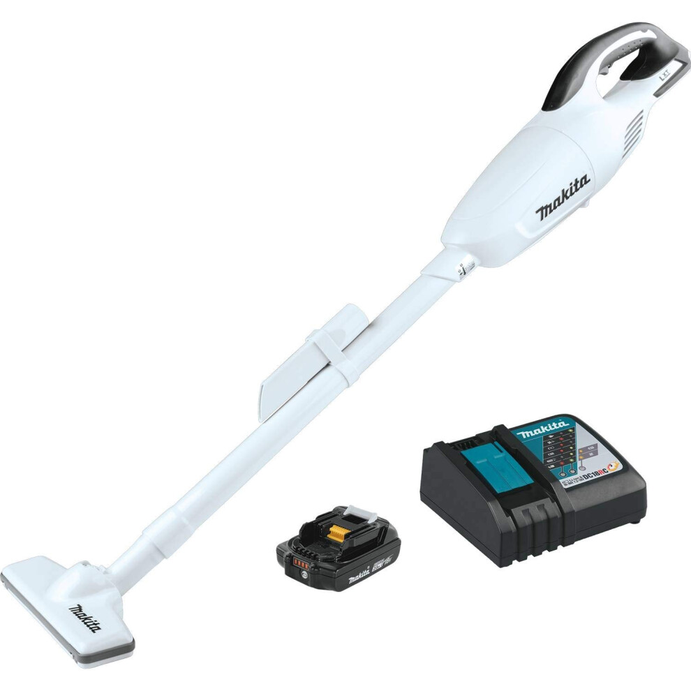 Makita XLC02RB1W 18V LXT Lithium-Ion Compact Cordless Vacuum Kit (2.0Ah)  1.3 Pint