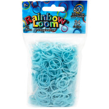Rainbow Loom Glow Blue gummib?nd med 24 C-clips