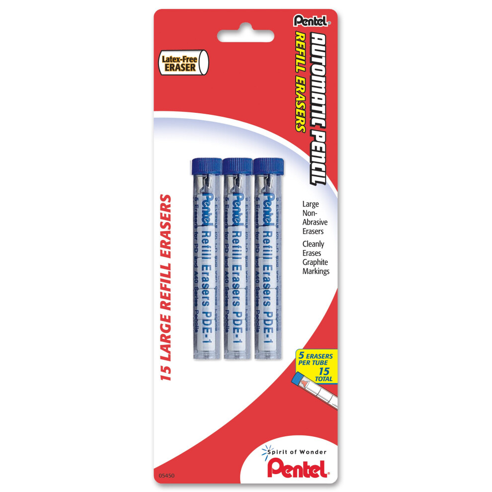 Pentel Quicker Clicker Eraser Refills  Pack Of 15