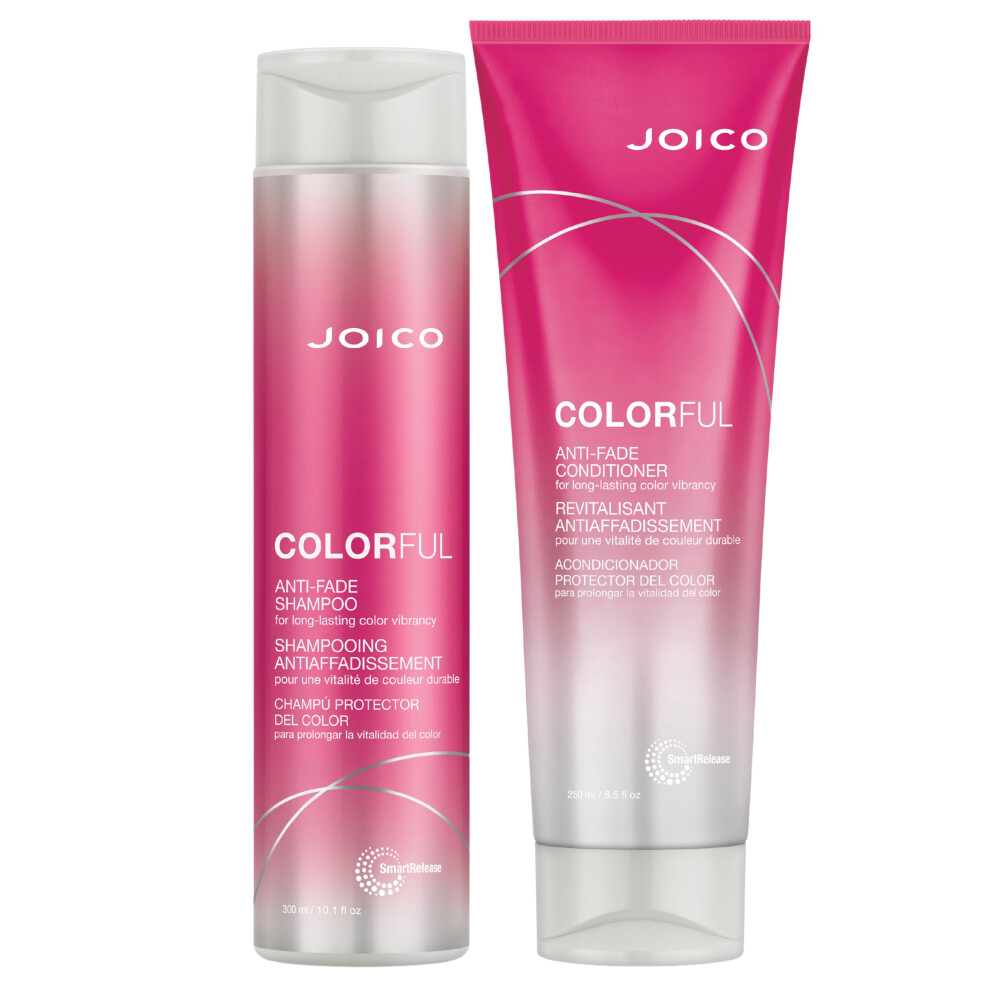 Joico Colorful Anti-Fade Shampoo and Conditioner Set Preserve Hair Color Long-Term Vibrancy For Color-Treated Hair