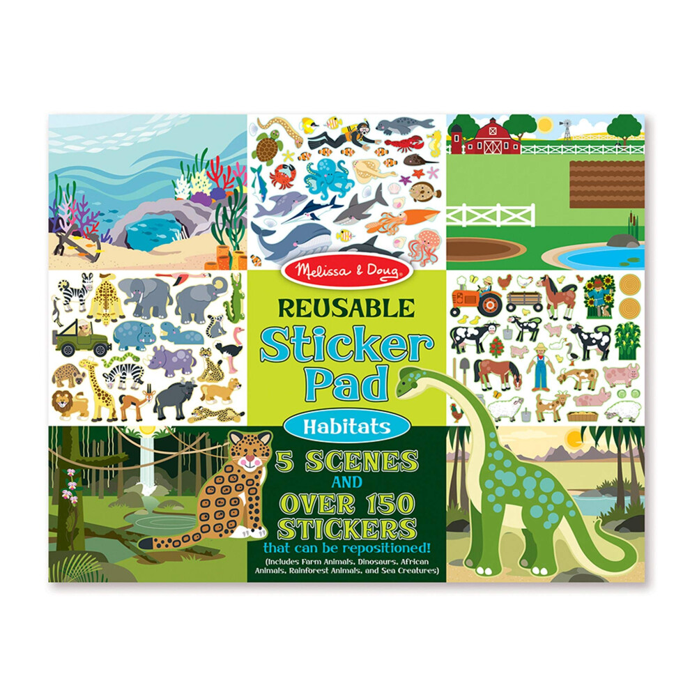 Melissa & Doug Reusable Sticker Pads Set - Habitats  Vehicles  and Adventures