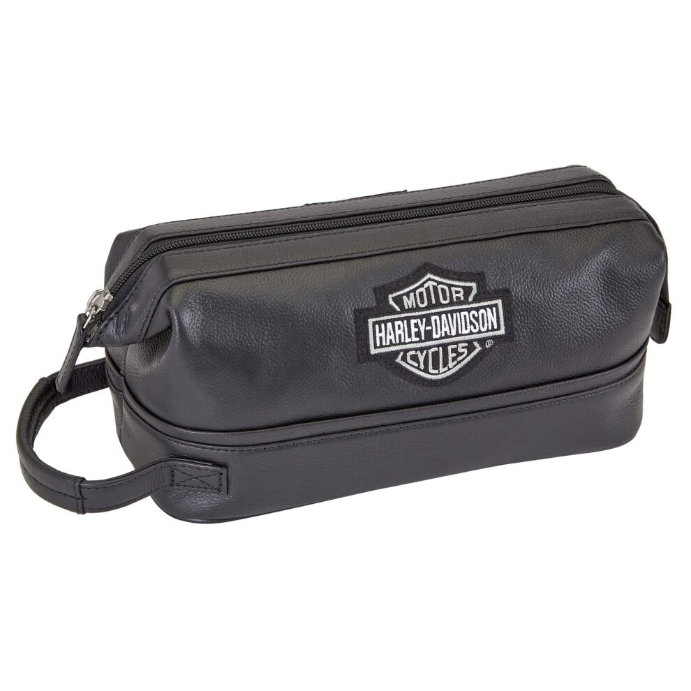 Harley Davidson Leather Toiletry Kit  Black  One Size