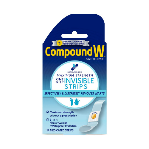 Compound W Maximum Strength One Step Invisible Wart Remover Strips  14 CT