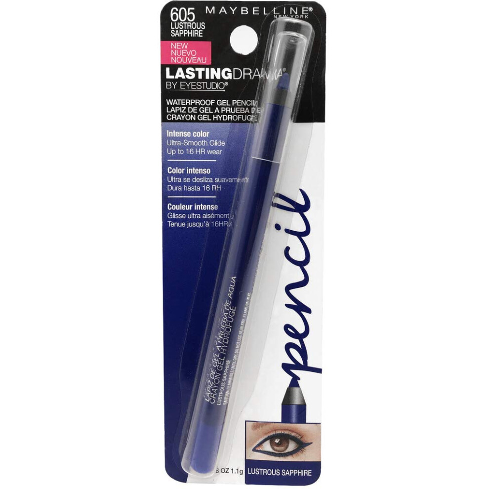 Maybelline New York Eyestudio Lasting Drama Waterproof Gel Eye Pencil  Lustrous Sapphire  0.04 Ounce