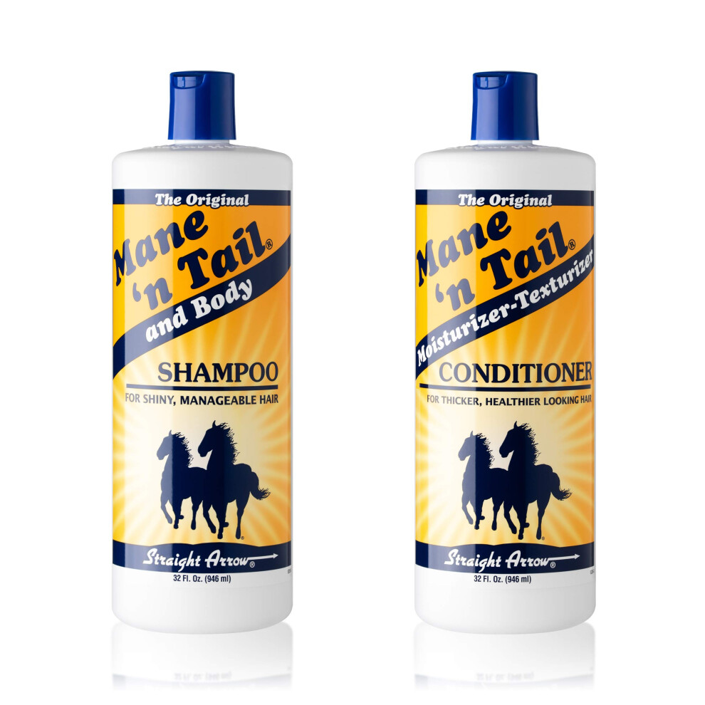 Mane 'N Tail Shampoo & Conditioner Combo Set (32 oz Each) For Horses and Humans For A ""Down to the Skin"" Cleansing and Conditioning