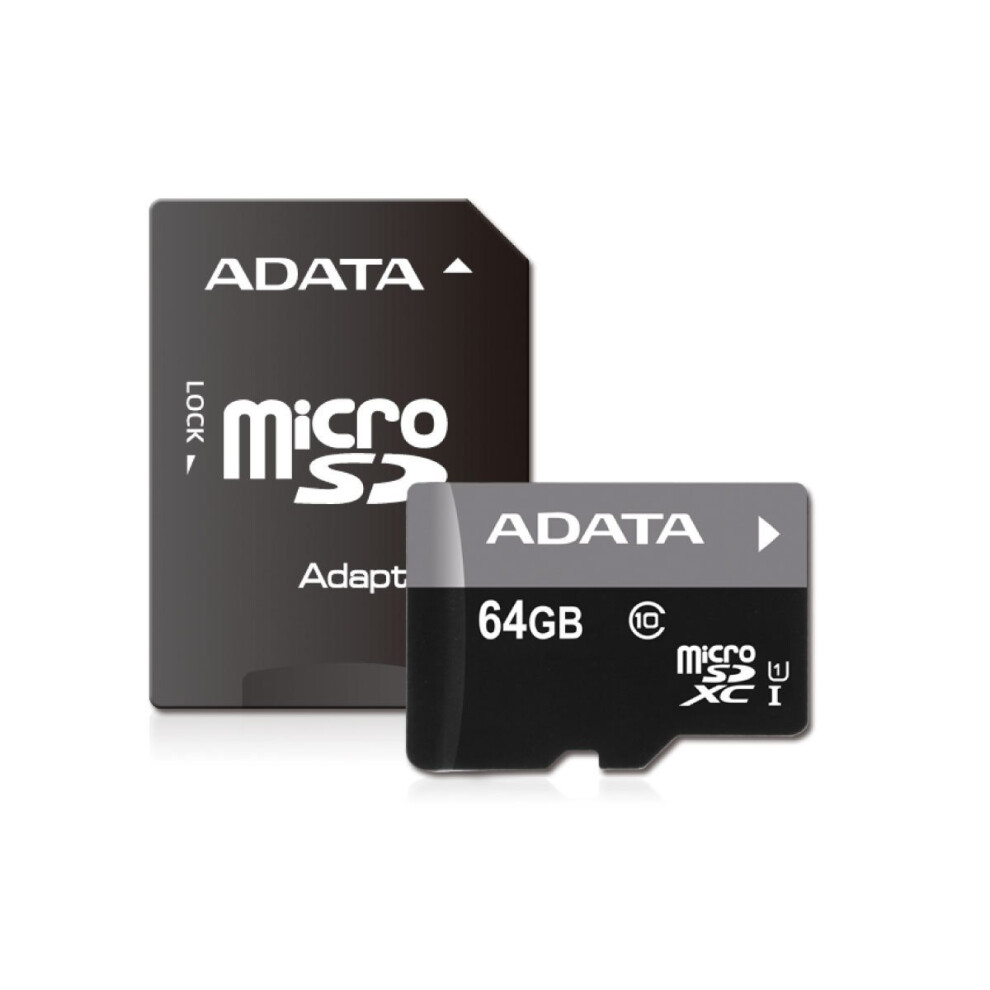 ADATA Premier 64GB microSDHC/SDXC UHS-I U1 Class 10 Memory Card with Adapter (AUSDX64GUICL10-RA1)