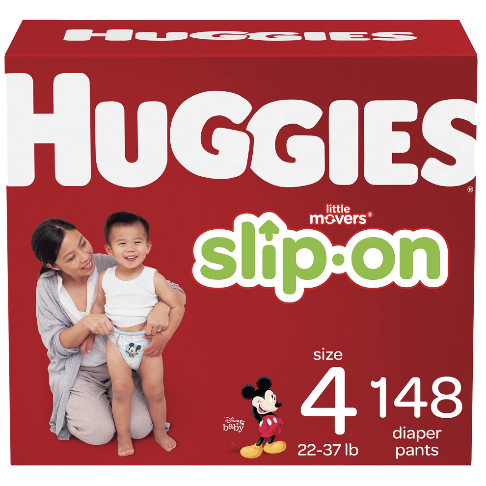 Huggies Little Movers Slip-On Diaper Pants  Size 4  148 Ct