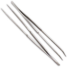Pinzas de Acero Inoxidable de 10 Pulgadas con Punta Afilada | Rectas y Torcidas con Protector de Plástico