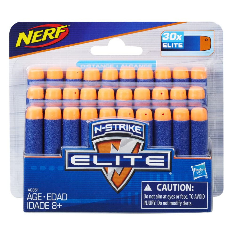 Nerf Darts 30 Pack Refill For Elite Blasters -- Official N-Strike Elite Darts -- For Kids  Teens  Adults   Blue