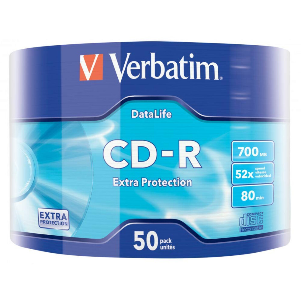 Verbatim 50 Count CD-R 52x Recording Speed 700 MB