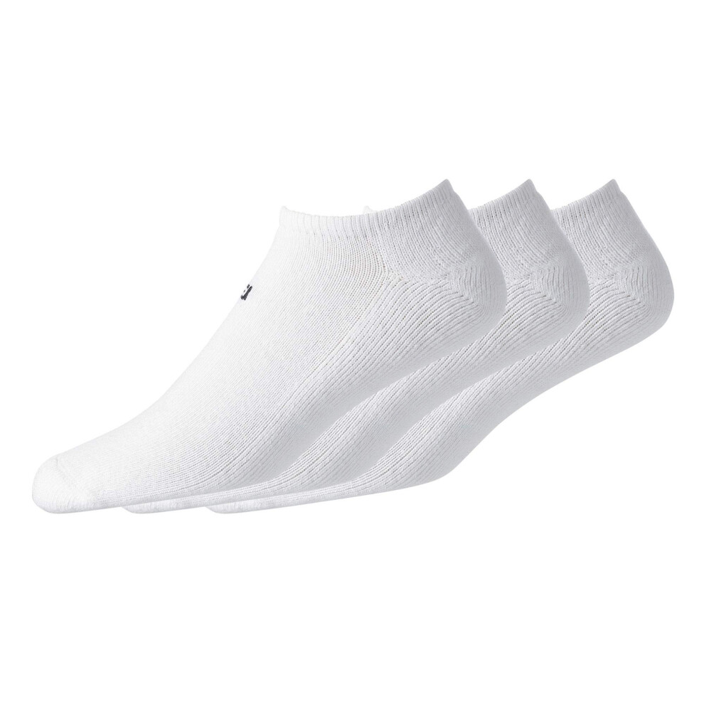 FootJoy Men's ComfortSof Low Cut 3-Pack Socks  White  Fits Shoe Size 7-12