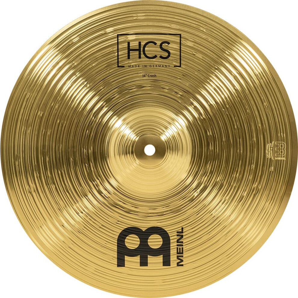 Meinl Cymbals Hcs Piatto Crash 14 Pollici (35,56Cm) Per Batteria – Finitura Tradizionale Ottone, Made In Germany (HCS14C)-image