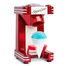 Macchina per ghiaccio tritato Nostalgia - Crea 20 dolci ghiacciati - Include 1 tazza di plastica riutilizzabile - Rosso vintage