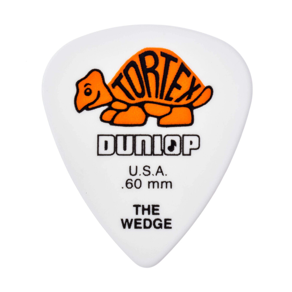 Dunlop Tortex Wedge  White/Orange  .60mm  12/Player's Pack