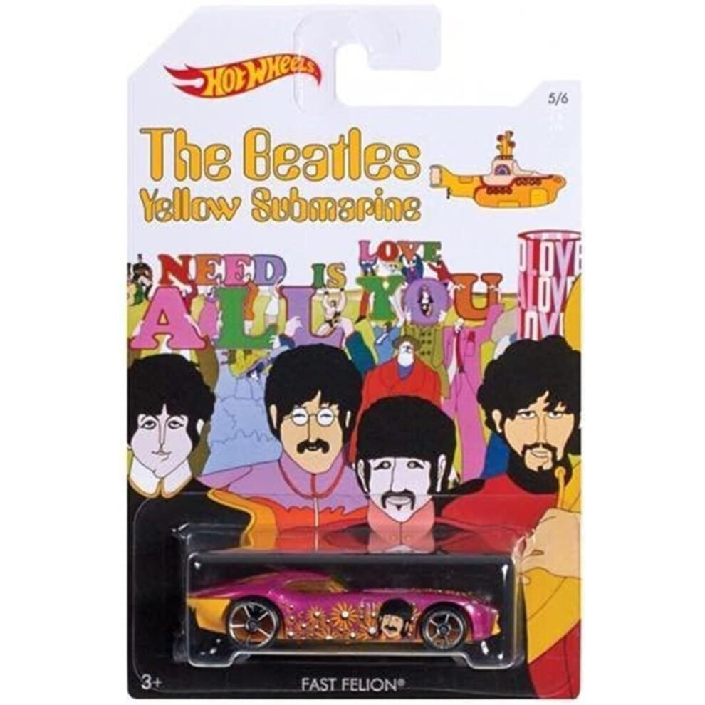 Fast Felion Hot Wheels 1:64 Scale The Beatles Yellow Submarine