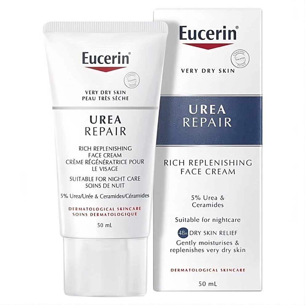 Eucerin Replenishing Skin Relief Face Cream (with 5% Urea) (50ml  Dermatalogical Skincare  Fragrance Free) by Eucerin