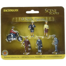 Bachmann Trains - FIGURE - GENTE DI CITT    con MOTO (7 pezzi/confezione) - Scala O