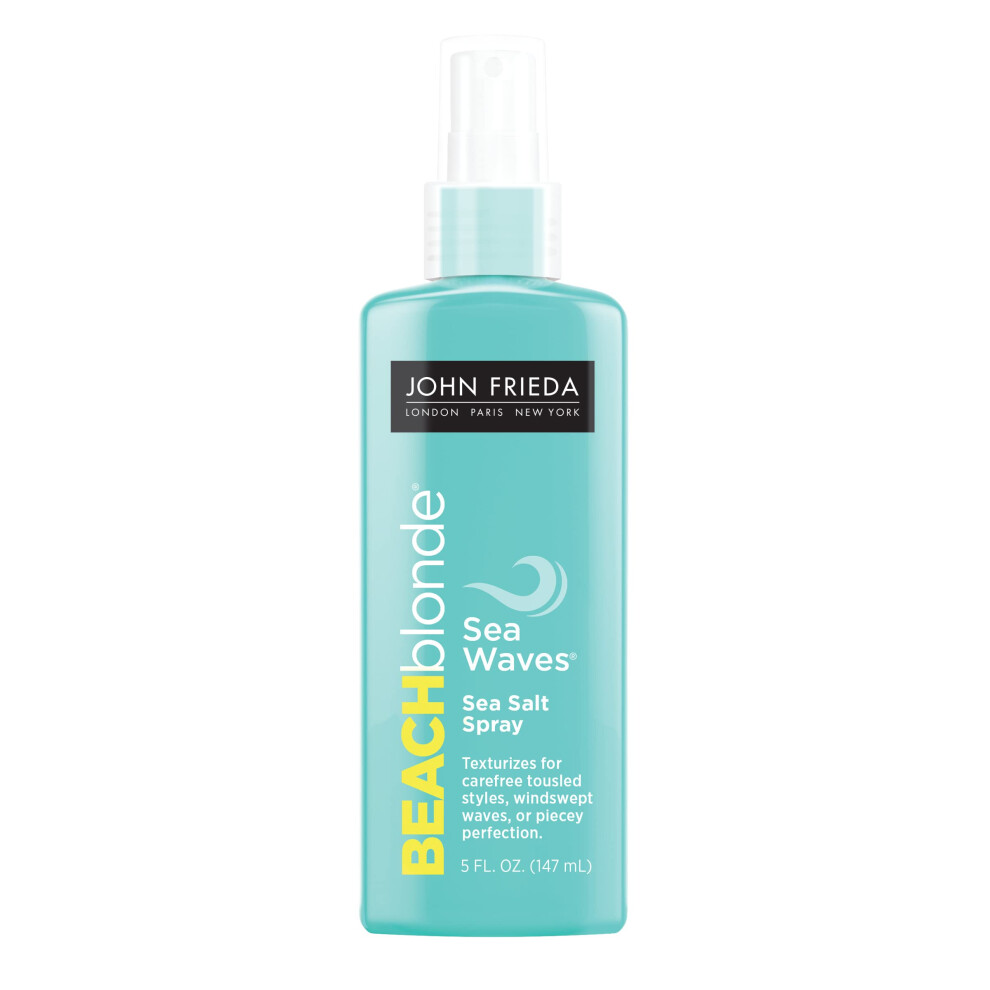 John Frieda Beach Blonde Sea Waves Texturizing Spray with Natural Salt for Tousled  Wavy Volume - 5 Ounce